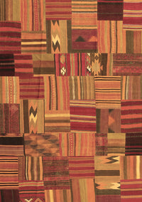 Patchwork Brown Transitional Rug, con1666brn