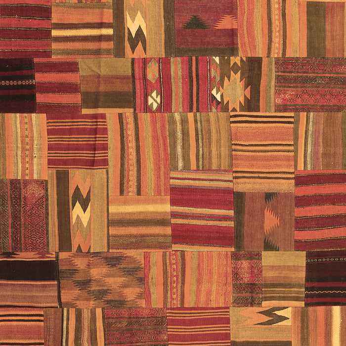 Patchwork Brown Transitional Rug, con1666brn