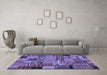 Machine Washable Patchwork Blue Transitional Rug in a Living Room, wshcon1666blu