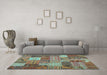 Machine Washable Patchwork Light Blue Transitional Rug in a Living Room, wshcon1667lblu