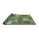 Sideview of Patchwork Turquoise Transitional Rug, con1667turq