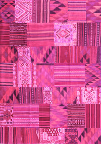 Patchwork Pink Transitional Rug, con1667pnk