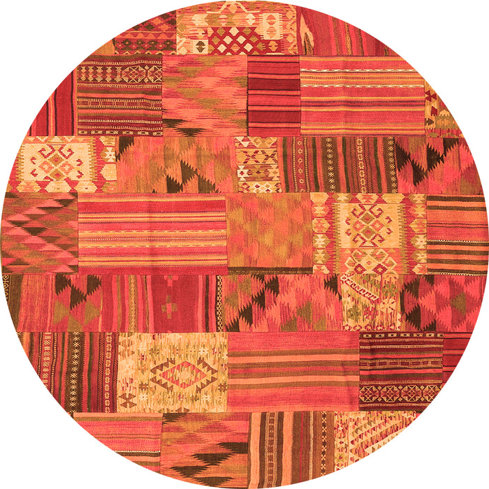 Square Patchwork Orange Transitional Rug, con1667org