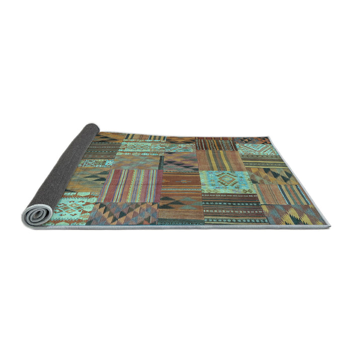 Sideview of Patchwork Light Blue Transitional Rug, con1667lblu
