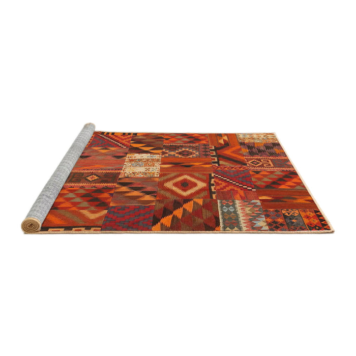 Serging Thickness of Machine Washable Contemporary Orange Rug, wshcon1668