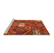 Serging Thickness of Machine Washable Contemporary Orange Rug, wshcon1668