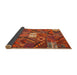 Thickness of Contemporary Orange Patchwork Rug, con1668