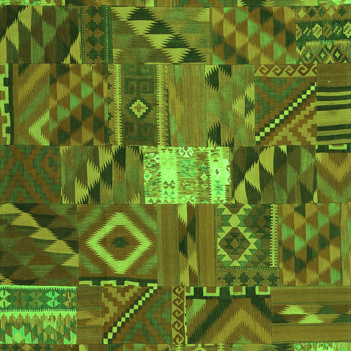 Patchwork Green Transitional Rug, con1668grn
