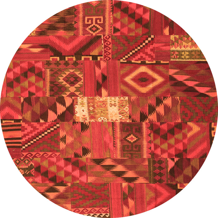 Square Patchwork Orange Transitional Rug, con1668org