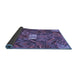 Sideview of Patchwork Blue Transitional Rug, con1668blu