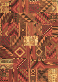 Patchwork Brown Transitional Rug, con1668brn