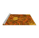 Sideview of Machine Washable Patchwork Yellow Transitional Rug, wshcon1668yw