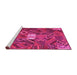 Sideview of Machine Washable Patchwork Pink Transitional Rug, wshcon1668pnk