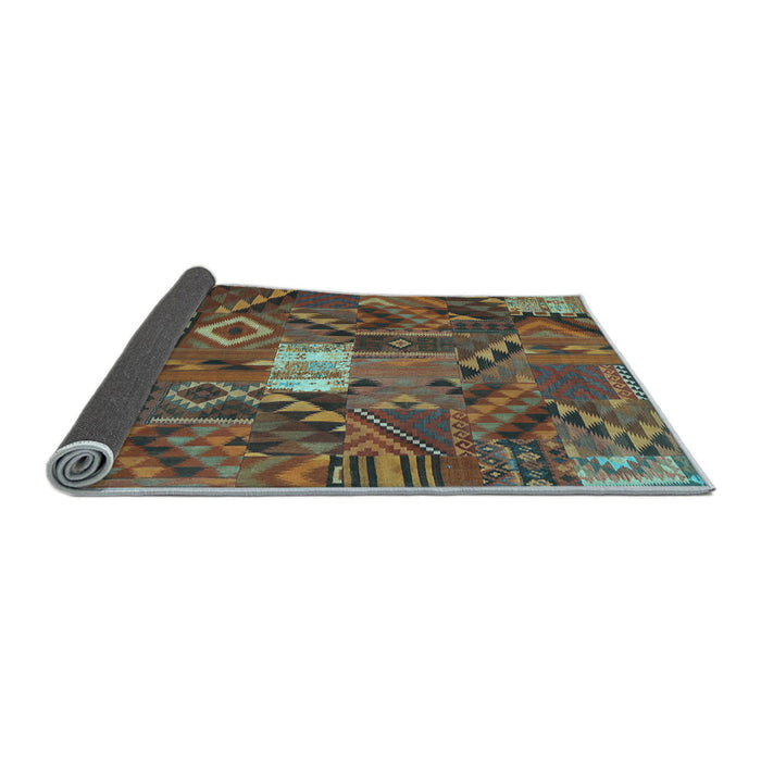 Sideview of Patchwork Light Blue Transitional Rug, con1668lblu
