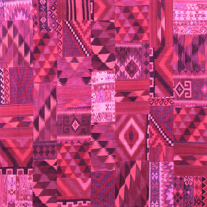Square Patchwork Pink Transitional Rug, con1668pnk