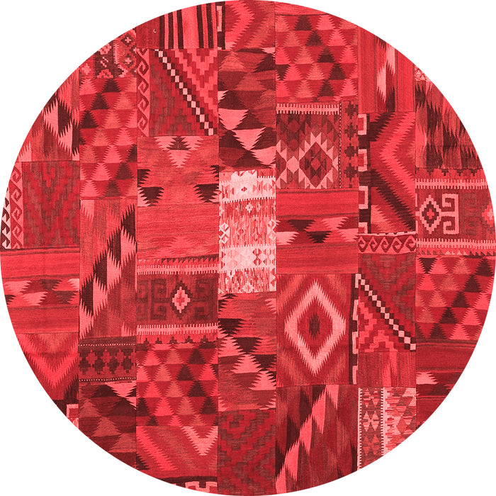Machine Washable Patchwork Red Transitional Rug, wshcon1668red