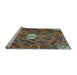 Sideview of Machine Washable Patchwork Light Blue Transitional Rug, wshcon1668lblu