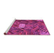 Sideview of Machine Washable Patchwork Purple Transitional Area Rugs, wshcon1668pur
