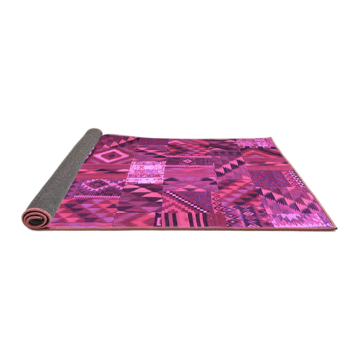 Sideview of Patchwork Purple Transitional Rug, con1668pur