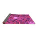 Sideview of Patchwork Purple Transitional Rug, con1668pur