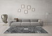 Machine Washable Patchwork Gray Transitional Rug in a Living Room,, wshcon1668gry