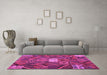 Machine Washable Patchwork Purple Transitional Area Rugs in a Living Room, wshcon1668pur