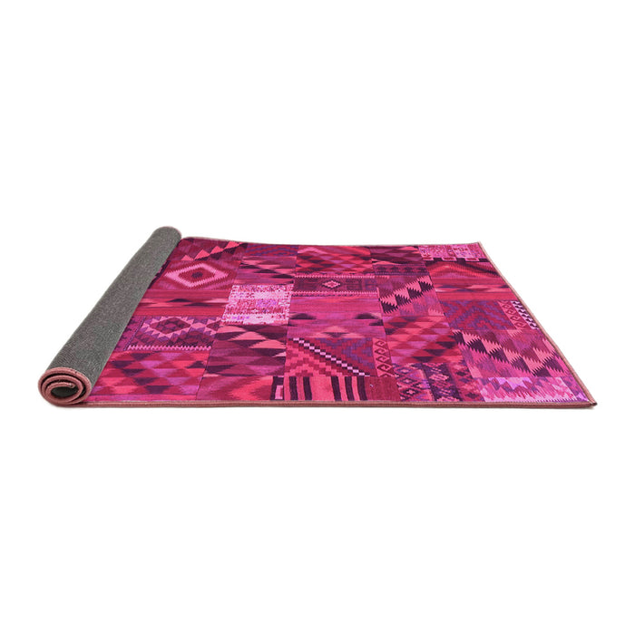 Sideview of Patchwork Pink Transitional Rug, con1668pnk