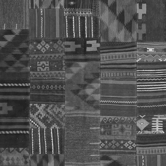 Serging Thickness of Machine Washable Patchwork Gray Transitional Rug, wshcon1669gry