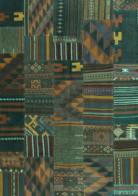 Patchwork Turquoise Transitional Rug, con1669turq