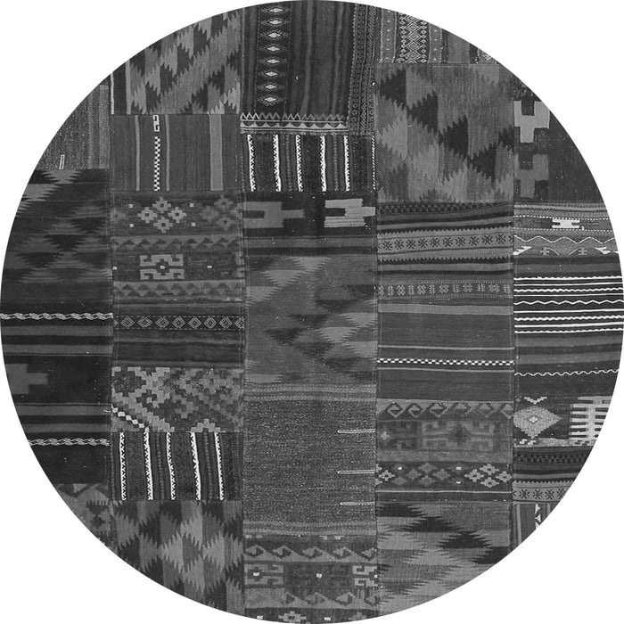 Machine Washable Patchwork Gray Transitional Rug, wshcon1669gry