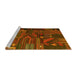 Sideview of Machine Washable Patchwork Yellow Transitional Rug, wshcon1669yw