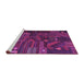 Sideview of Machine Washable Patchwork Purple Transitional Area Rugs, wshcon1669pur