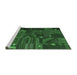 Sideview of Machine Washable Patchwork Emerald Green Transitional Area Rugs, wshcon1669emgrn