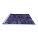 Sideview of Machine Washable Patchwork Blue Transitional Rug, wshcon1669blu