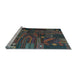 Sideview of Machine Washable Patchwork Light Blue Transitional Rug, wshcon1669lblu