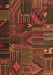 Machine Washable Patchwork Brown Transitional Rug, wshcon1669brn