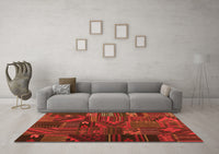 Machine Washable Patchwork Orange Transitional Rug, wshcon1669org