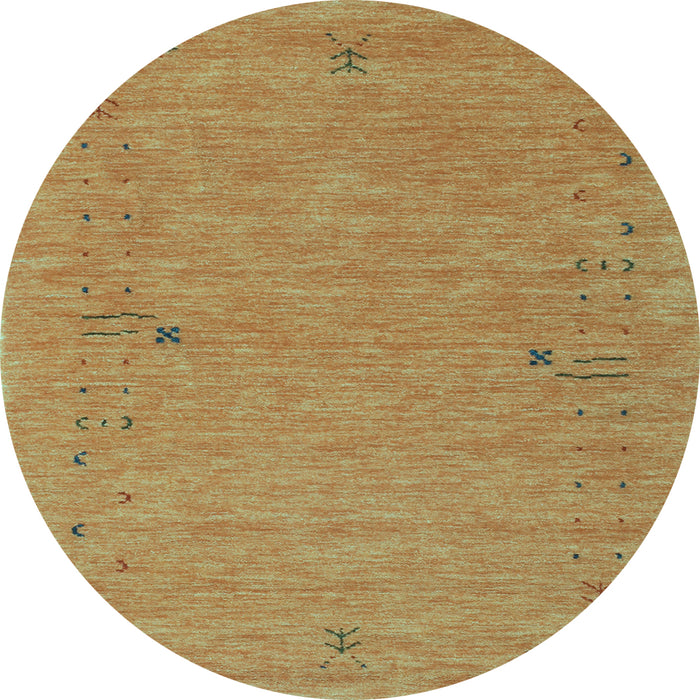 Round Abstract Light Blue Contemporary Rug, con166lblu