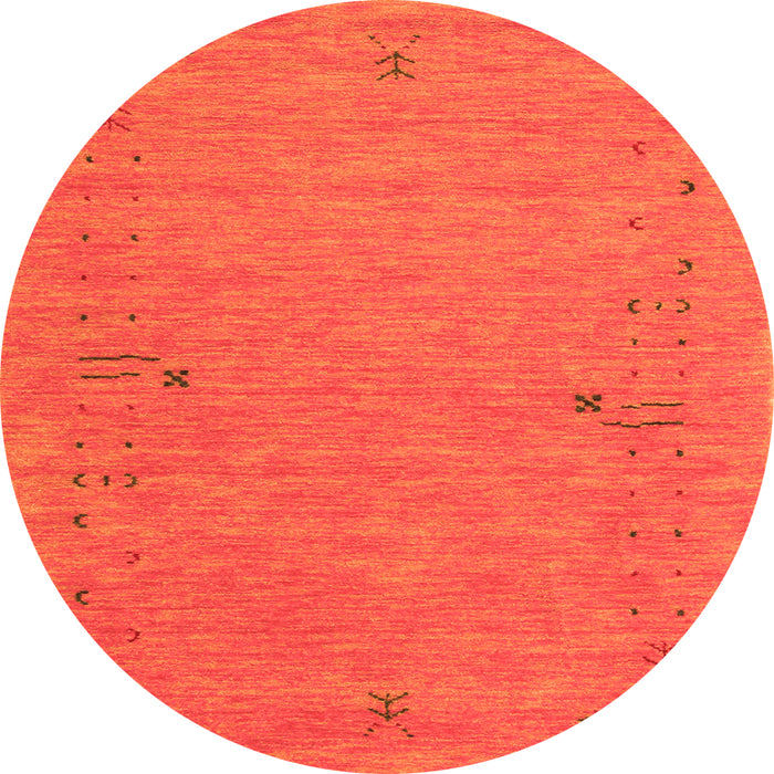 Square Abstract Orange Contemporary Rug, con166org