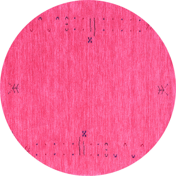 Round Abstract Pink Contemporary Rug, con166pnk