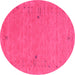 Round Abstract Pink Contemporary Rug, con166pnk