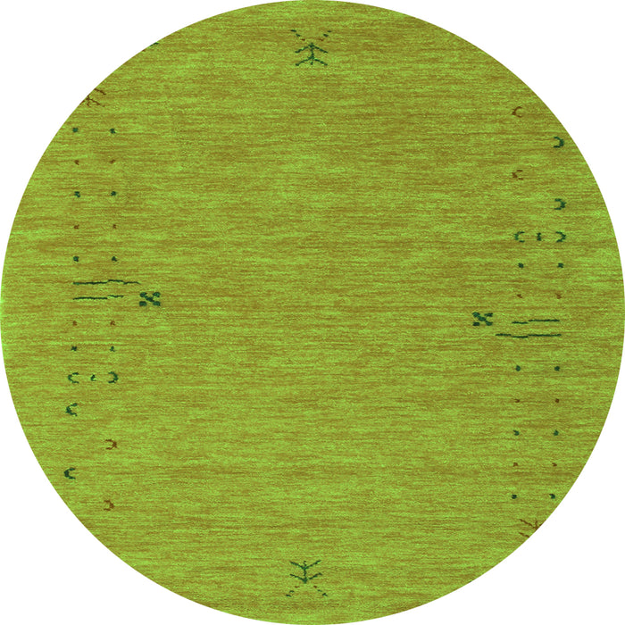 Square Abstract Green Contemporary Rug, con166grn