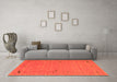 Machine Washable Abstract Orange Contemporary Area Rugs in a Living Room, wshcon166org