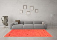 Machine Washable Abstract Orange Contemporary Rug, wshcon166org