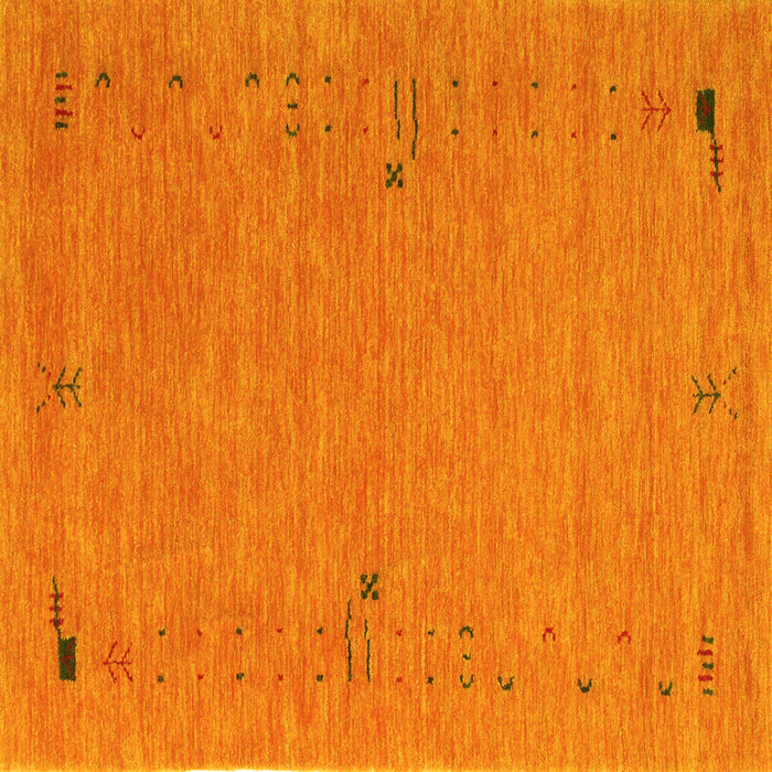 Square Abstract Yellow Contemporary Rug, con166yw