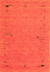 Abstract Orange Contemporary Rug, con166org