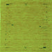 Serging Thickness of Abstract Green Contemporary Rug, con166grn