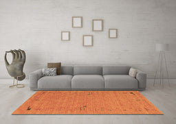 Machine Washable Abstract Brown Contemporary Rug in a Living Room,, wshcon166brn