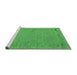 Sideview of Machine Washable Abstract Emerald Green Contemporary Area Rugs, wshcon166emgrn