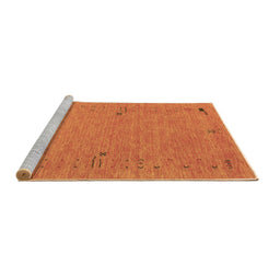 Sideview of Machine Washable Abstract Brown Contemporary Rug, wshcon166brn